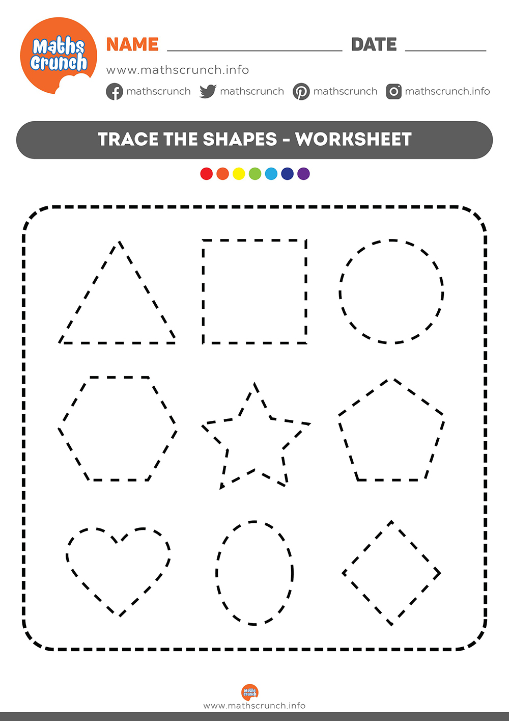 Free Printable Tracing Shapes Worksheets Pdf - Printable Templates by Nora