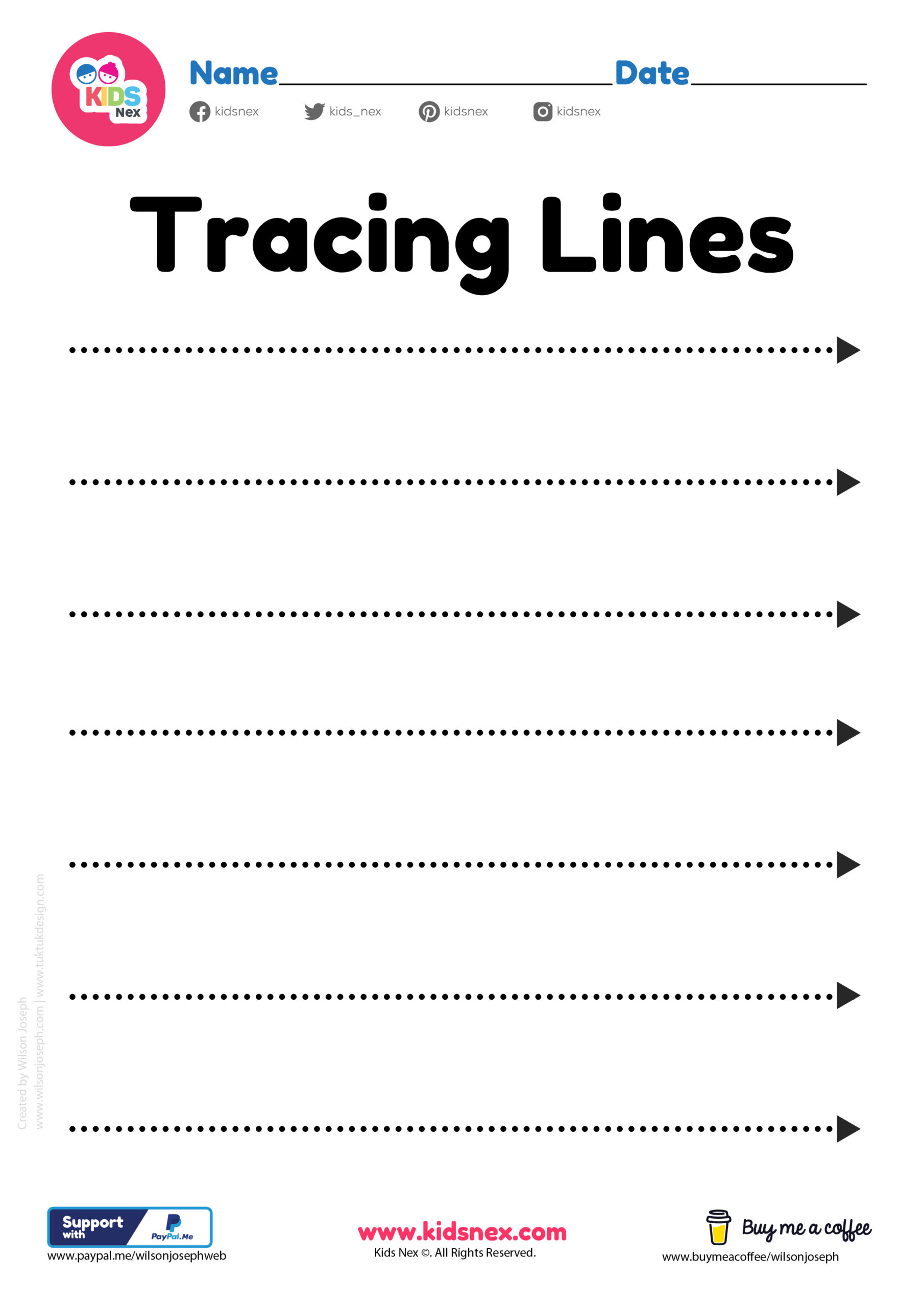 Free Tracing Lines Worksheet For Kindergarten And Preschool